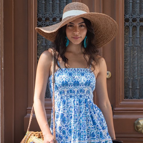 WIDE MAT HAT IN MONO COLOUR