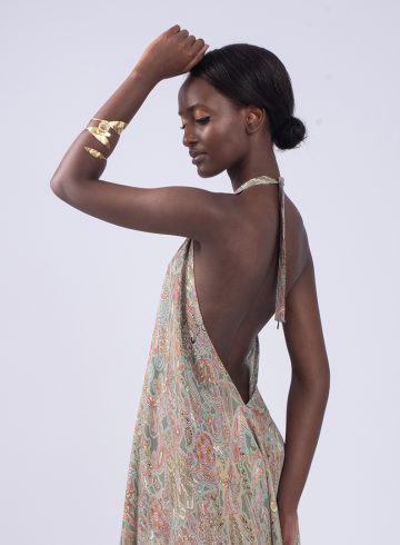 OLIVE LEAF BANGLE WITH STONE