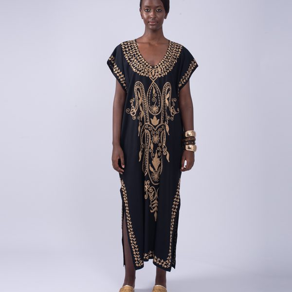 LONG SQUARED EMBROIDERED KAFTAN
