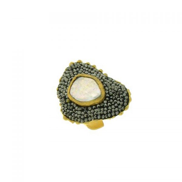 RING WITH FRESHWATER PEARL AND MARKASIT STONE