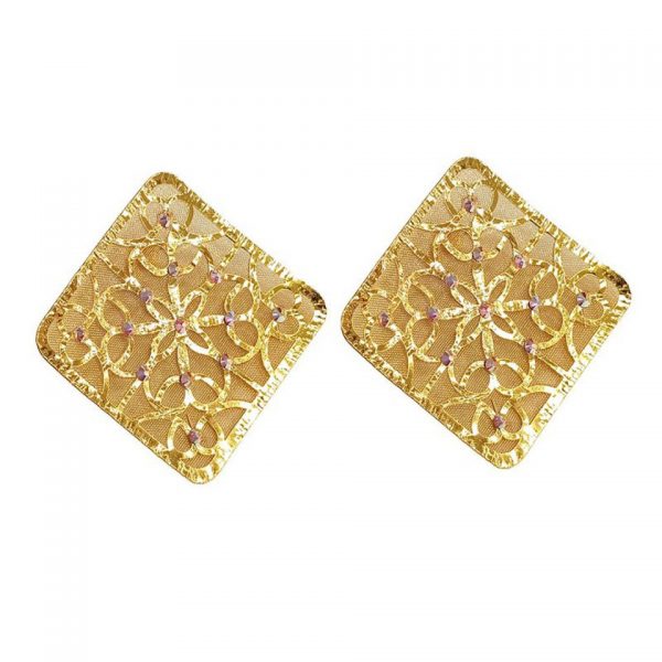 SQUARED EARRINGS WITH CRYSTALS