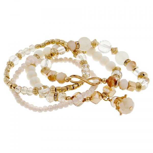 SET OF 3 LAYERS CRYSTAL BRACELETS