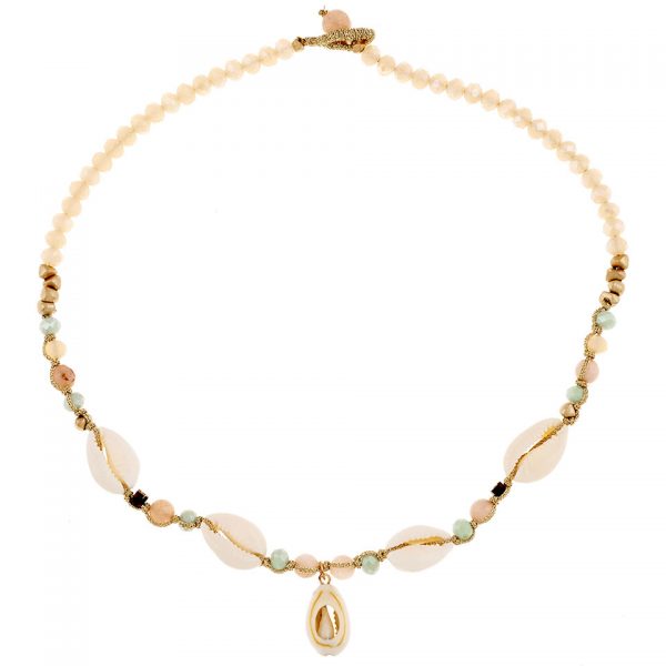 CRYSTAL AND SEASHELL NECKLACE